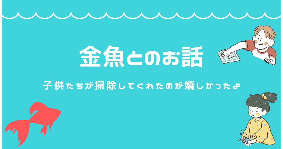 金魚とのお話　子供たちが掃除してくれたのが嬉しかったよ